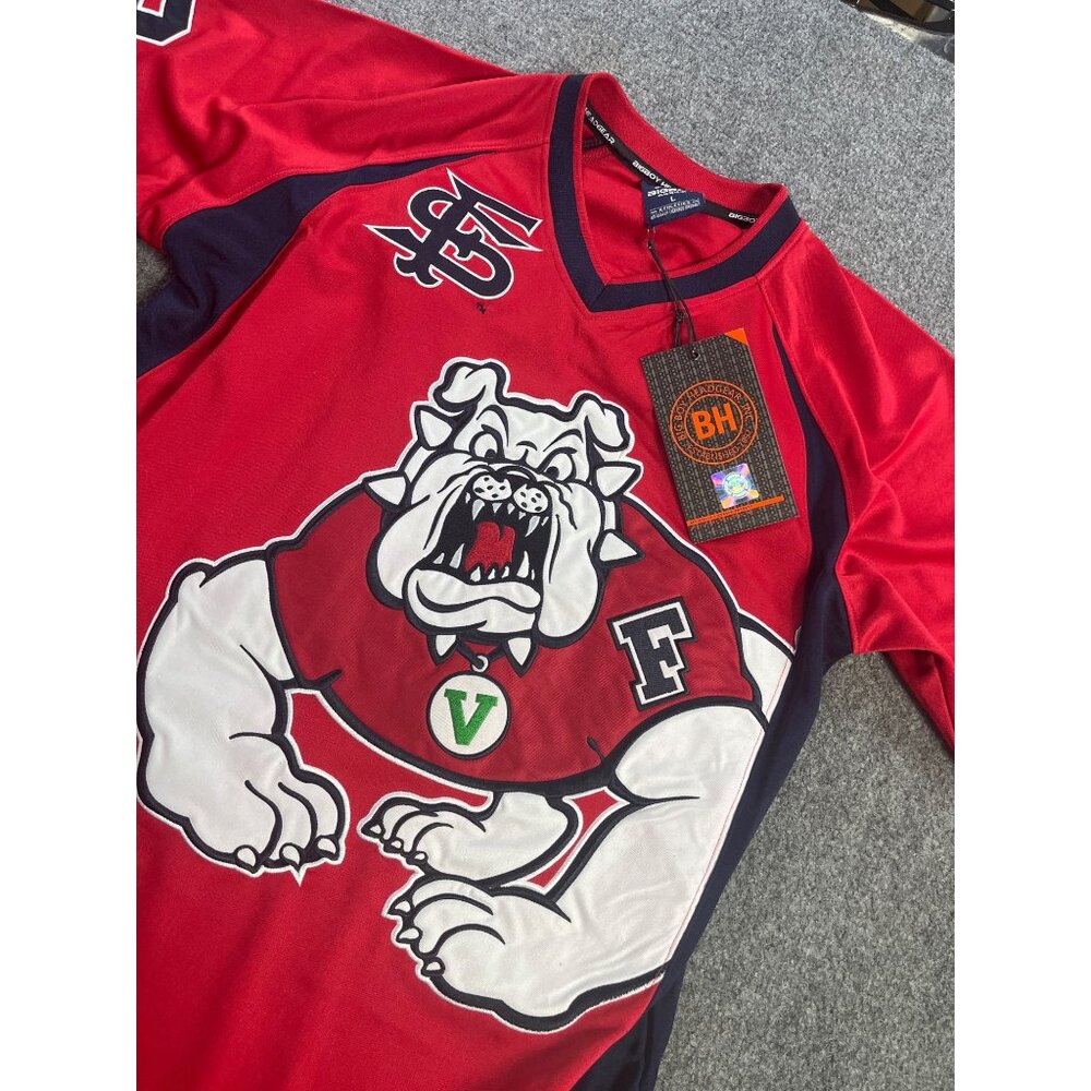 Fresno State Bulldogs Red & Navy Athletic Jersey By Big Boy Headgear Inc Size L